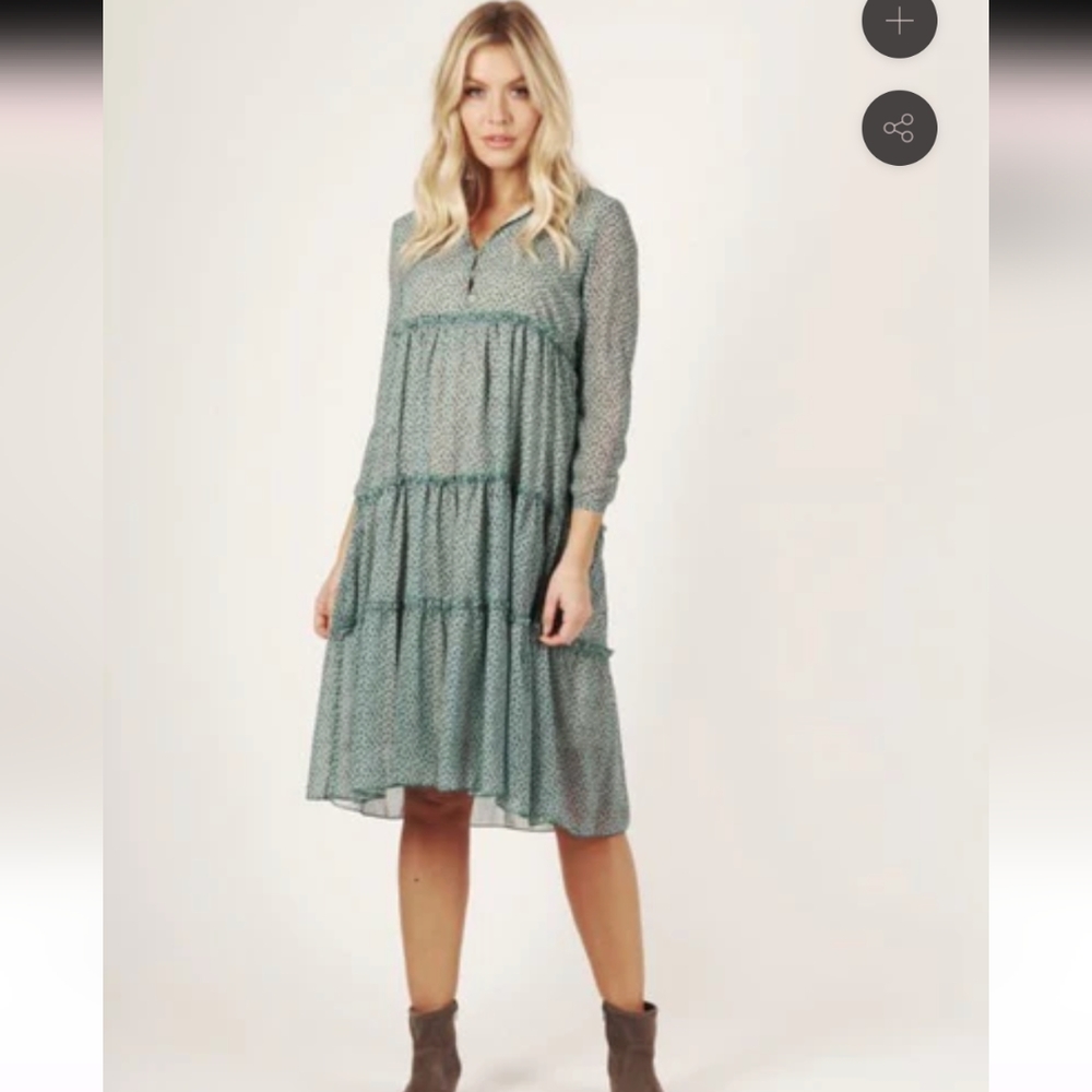 NWOT Suzy D London tiered dress